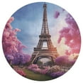 thumbnail image 3 of Eiffel Tower Floral Medallion Round Rug - Small Round Area Rug, Soft Non-Slip Machine Washable Bedroom Mat Indoor Accent Entry Carpet for Office Desk Dorm Hallway, 3 of 7