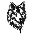 thumbnail image 1 of Metal Black Wall Decor Wolf Head, 1 of 3