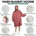 thumbnail image 5 of Wearable Oversized Blanket,Red Christmas Deer and Snowflake Pattern Wearable Blanket Hoodie for Adults,Cozy Hooded Blankets with Super Pockets,Super Warm Fuzzy Pullover for Women & Men, 5 of 6