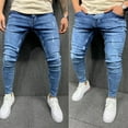 thumbnail image 2 of QHFBli Mens Baggy Jeans Slim Fit Straight Tube Retro Hop Pants Street Jeans Pants, 2 of 9