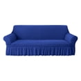 thumbnail image 3 of Yhmxh Funda elástica antideslizante para sofá, lavable, para sofá cama, fácil de colocar, con borde elástico y faldón, reutilizable y a prueba de polvo para sofás de 1 a 4 plazas., 3 of 6