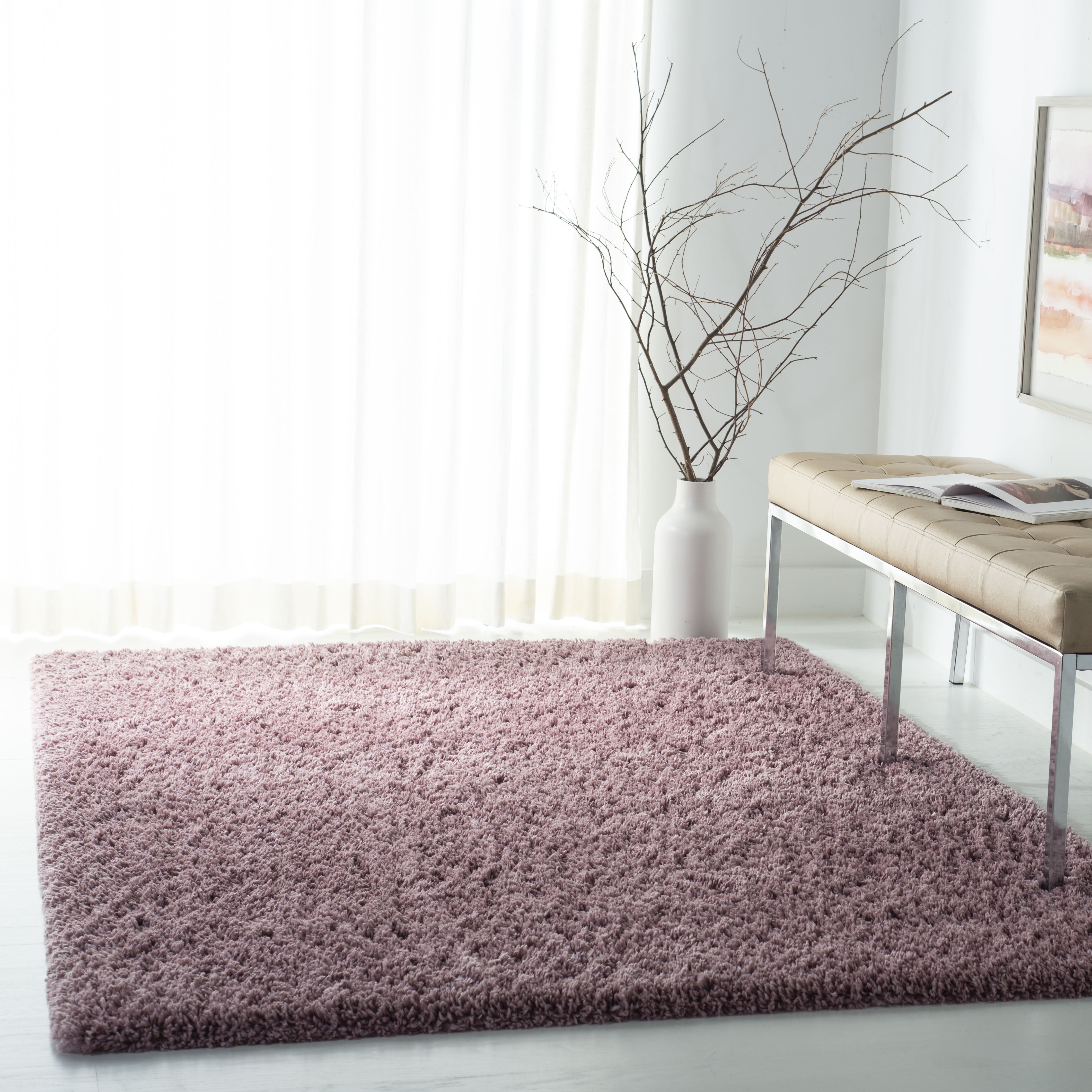 Safavieh Fontana Jamie Solid Shag Area Rug, Pink, 2'3" x 4'