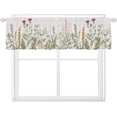 thumbnail image 4 of Rustic Flower Valance Curtains for Kitchen Window Farmhouse Green Botanical Plant Valances Vintage Spring Wildflower Floral Window Treatment Drapes for Bathroom Living Room (55x18 Inch), 4 of 4