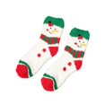 thumbnail image 2 of Women's Christmas Fuzzy Socks with Large Snowman Face, Cozy Feather Yarn Crew Socks, White Holiday Sleep Socks for Christmas Stocking Stuffers, Gag Gifts and Fun Holiday Gifts, 2 of 4