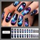thumbnail image 4 of 24 Pcs Square False Nail Stylish Artificial Nail Glossy Full Cover Stick on Nail Colorful Star Cloud Press On Nail, 4 of 4