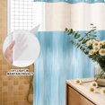 thumbnail image 3 of No Hook Shower Curtain, Teal Blue Shower Curtains for Bathroom with See Through Top Window, Modern Abstract Art Ombre Striped Waterproof & Washable Bath Curtain Stand Up Stall 36"x72", 3 of 9