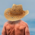 thumbnail image 4 of Sombrero de vaquero Yinane 2 uds Sombrero de playa Beige, 4 of 8