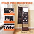thumbnail image 4 of Miroir Armoire à Bijoux Miroir Debout avec Rangement Pleine Longueur Marron, 4 of 6