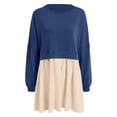 thumbnail image 5 of Robe Chandail en Molleton Oversize pour Femmes, Manches Longues, Col Rond, Décontractée, Été, 224 Tops, Coupe Décontractée, Mi-Longue, 5 of 5
