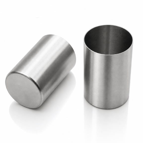Stainless Steel Pen Holder for Desk, 2 Pack Pencil Cup Organizer, Makeup Brush Holder, Silver