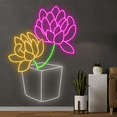 thumbnail image 3 of Glowneon Succulent Flowers Neon Signs, Plan Flower Shop Wall Decor, 3 of 4