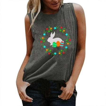 

HSMQHJWE Women Sports Bras Longline Fitness Crop Tops Tank Gym Camisole Yoga Workout Running Shirts Back The Top Women Women Easter Day Fashion Top Shirts Rabbit Printed Shirt Sleeveless Round Neck