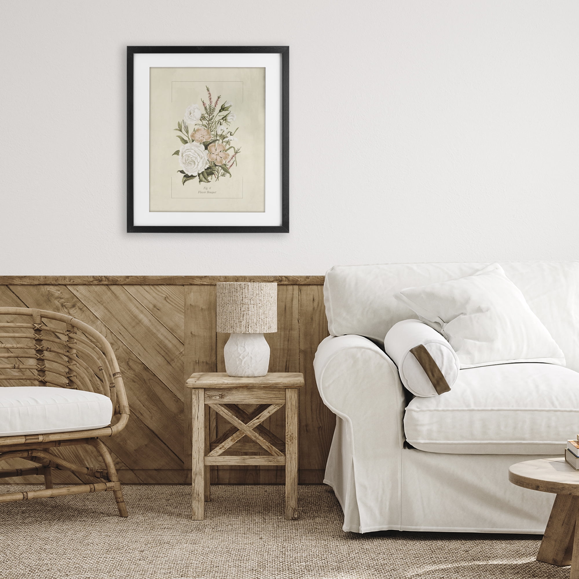 Stupell Industries Neutral & Soft Bouquet Study Black Framed Print Under Glass, design by Dan Meneely