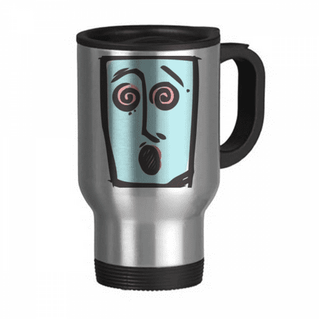 

Dizzy Face Sketch Face Cartoon Travel Mug Flip Lid Stainless Steel Cup Car Tumbler Thermos