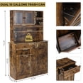 thumbnail image 3 of Pirecart Large Double Tilt Out Trash Cabinet, 2 x 10 gal Hidden Garbage Holder W/ Drawer and Shelves, Vintage Wood, 3 of 11