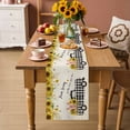 thumbnail image 2 of Cute Pig Table Runner - 36 Inch Long County Sunflowers Truck Farmhouse Black White Plaid Cotton and Linen Blended Dress Scarves Farmhouse Table Runner for Kitchen Dining, Coffee Table, 13" x 36", 2 of 8