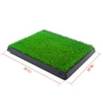 thumbnail image 4 of Pefilos 25" Dog Grass Puppy Pee Pad Reusable 3-Layer Training Potty Pad with Tray, Small Pet Toilet for Dog Housebreaking Supplies, Green, 4 of 10
