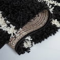 thumbnail image 6 of SAFAVIEH Venus Sophie Striped Shag Area Rug, 6'7" x 6'7" Square, Black/Ivory, 6 of 9