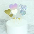 thumbnail image 3 of serony 7pcs/set Cake Topper Heart Shape Wedding Birthday Cake Simple Design Paper Top Decoration pink 1Set, 3 of 6