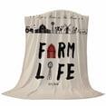 thumbnail image 6 of Country Cabin Blanket Soft Cozy Warm Throw Blanket for Couch, Plush Fuzzy Flannel Fleece Blankets for Sofa, Vintage Farmhouse Barn Chicken Pig Cow Bed Blankets Lightweight Gifts for Women, 40"x60", 6 of 9