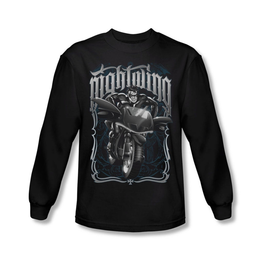 Mens Nightwing Biker Long Sleeve Shirt 