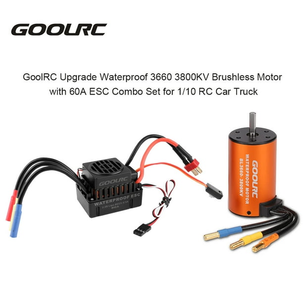 GoolRC Upgrade Waterproof 3660 3800KV Brushless Motor with 60A ESC