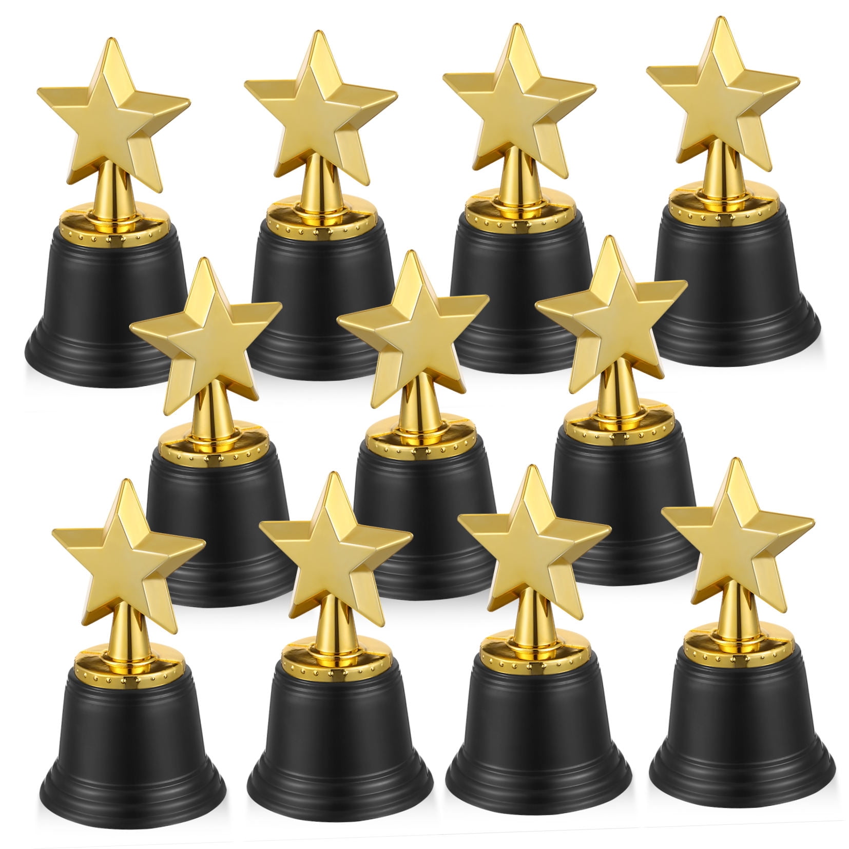 Mobutofu 20Pcs Mini Plastic Trophies with Star Design for Elementary School Awards