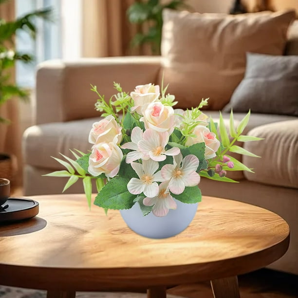pstuiky Flores artificiales decorativas flores de simulación flores secas muebles de interior arreglos para la mesa del comedor sala de estar ramo de plástico mueble de TV plantas en macetas.