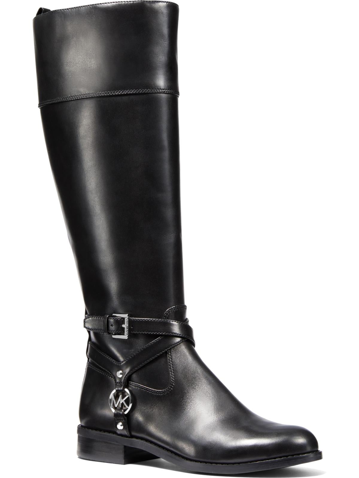 MICHAEL Michael Kors Womens Preston Leather Riding Boots - Walmart.com
