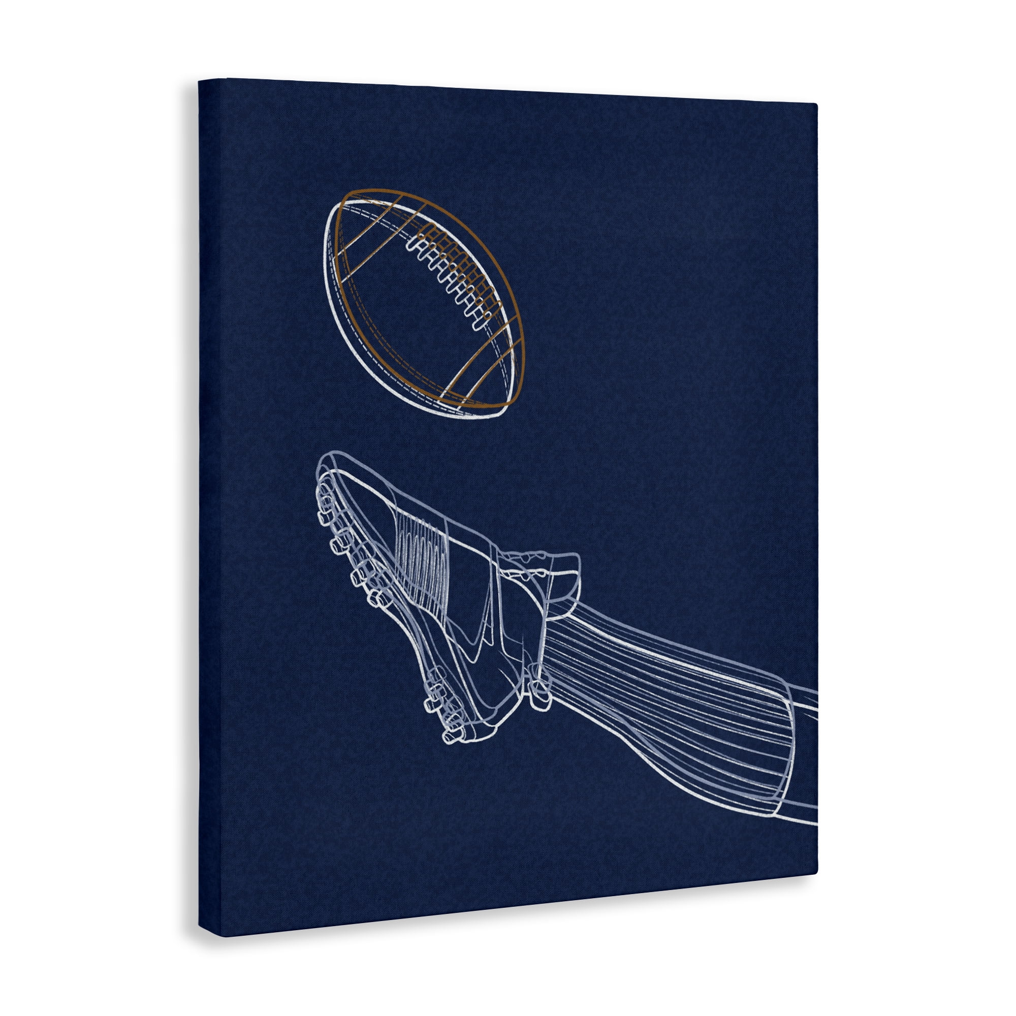 Stupell Industries Football Lines Contour Canvas Wall Art, design by Marcus Prime