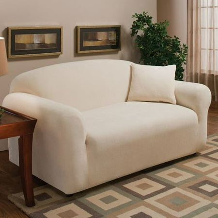 Madison Home Stretch Microfleece Box Cushion Loveseat Slipcover