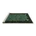 thumbnail image 2 of Ahgly Company Machine Washable Indoor Round Persian Turquoise Blue Traditional Area Rugs, 7' Round, 2 of 4