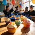 thumbnail image 5 of Hearthoom 1Set of 16Pcs 2026 Graduation Cupcake Toppers Glitter Diploma Congrats Grad Cap Cupcake Picks Class of 2026 Cake Decorations for 2026 Graduation Theme Party Supplies,Blue, 5 of 9
