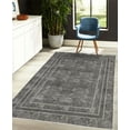 thumbnail image 4 of Leaves Decorative Rug, Striped Look Banana Palm Tree Foliage Exotic Nature Inspired Botanical Motif, Quality Carpet for Bedroom Dorm and Living Room, 6 Sizes, Charcoal Grey, by Ambesonne, 4 of 4
