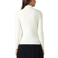 thumbnail image 3 of Solid Color T-Shirt for Women Asymmetrical Collar  Long Sleeves Basic Tops XS White, 3 of 6