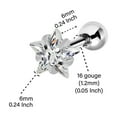 thumbnail image 2 of Stainless Steel Tragus with 6x4 mm Star CZ Crystal, 2 of 2