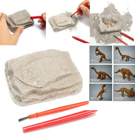 Dinosaur Excavation Kit Toy - Dig It Up History Skeleton Model Kids Science Learning Education Playsets Toy Family Home Fun (Best Way To Learn Science)