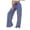 Blue -AT20, variant on Dwellite Womens Plus Size Wide Leg Pants Elastic High Waist Striped Casual Palazzo Pants Lounge Trouser with Pockets Black M