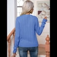 thumbnail image 4 of Suéter Informal Holgado de Larga con Cuello Alto y Corte Clásico para Mujer Azul S, 4 of 9