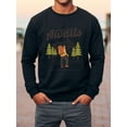 thumbnail image 1 of Men's Home Wear Tops, Creative Character Illustration Printed Long-sleeved Pullover Round Neck Sweatshirt, 1 of 5