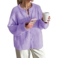 thumbnail image 1 of Gupgi Cardigan Tricoté pour Femmes, Chandails Ajustés, Veste Décontractée à Boutons, Col Ras du Cou, Automne, Manteau Uni, 1 of 7
