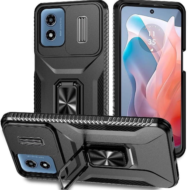 Funda para GANGXUN Motorola Moto G22 - Soporte metálico, Función magnética, Negro