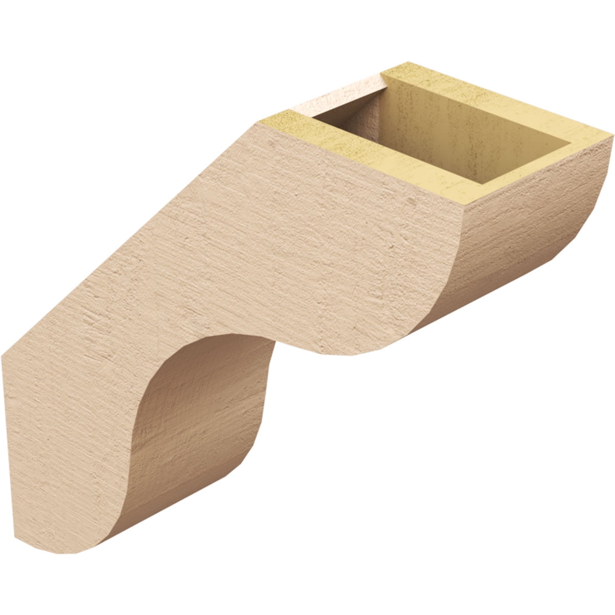 Ekena Millwork 5"W x 16"D x 16"H Carmel Rough Cedar Woodgrain TimberThane Knee Brace, Primed