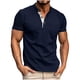 thumbnail image 2 of pstuiky camisetas de manga corta para hombre, Camisa tipo jersey para hombre, de color liso, con botones, manga corta y cuello alto ropa de hombre l, 2 of 6