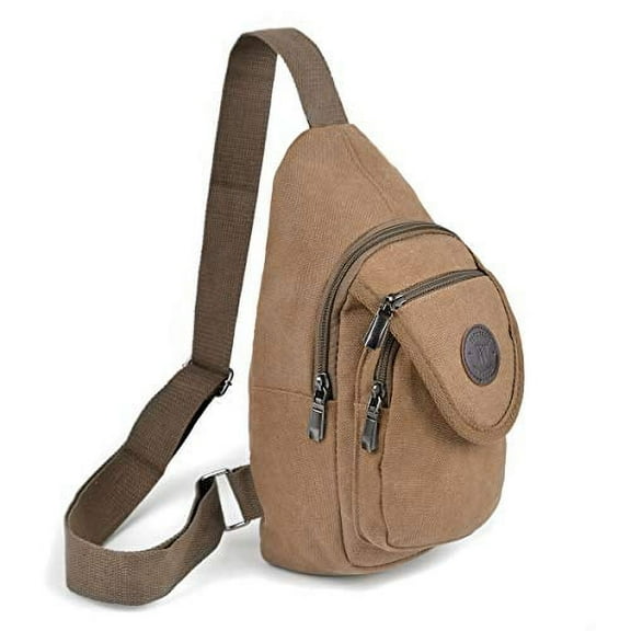 Westend Crossbody Sling Bag - Unisex Brown Canvas