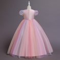 thumbnail image 4 of Gubotare Flower Girl Dress Girls Elegant Dress Summer Ruffle Short Sleeve Dresses (Multicolour,Size 7-8 Years), 4 of 9