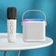 thumbnail image 3 of Mini Máquina De Karaoke, Mini Micrófono, Altavoz Con Luz Rgb Portátil Estéreo Con 2 Micrófonos Para Fiesta En Casa, 3 of 7