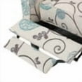 thumbnail image 5 of GDF Studio Theresa Contemporary Upholstered Pushback Recliners, Set of 2, Light Beige with Blue Floral Fabric and Dark Brown, 5 of 13