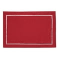 thumbnail image 3 of Fennco Styles Solid Color Laser-Cut Hemstitch Design Table Placemats 13"W x 19"L, Set of 4 - Red Classic Table Mats for Dining Table Décor, Banquets, Holiday, Everyday Use and Special Occasion, 3 of 4