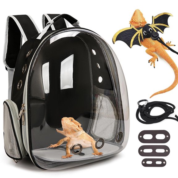 Mochila Kathson con forma de dragón barbudo, tamaño grande, para reptiles, 18 x 42 x 32 cm